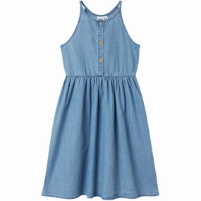 Clean Texture Name It Medium Blue Denim Joy Strap Denim Dress