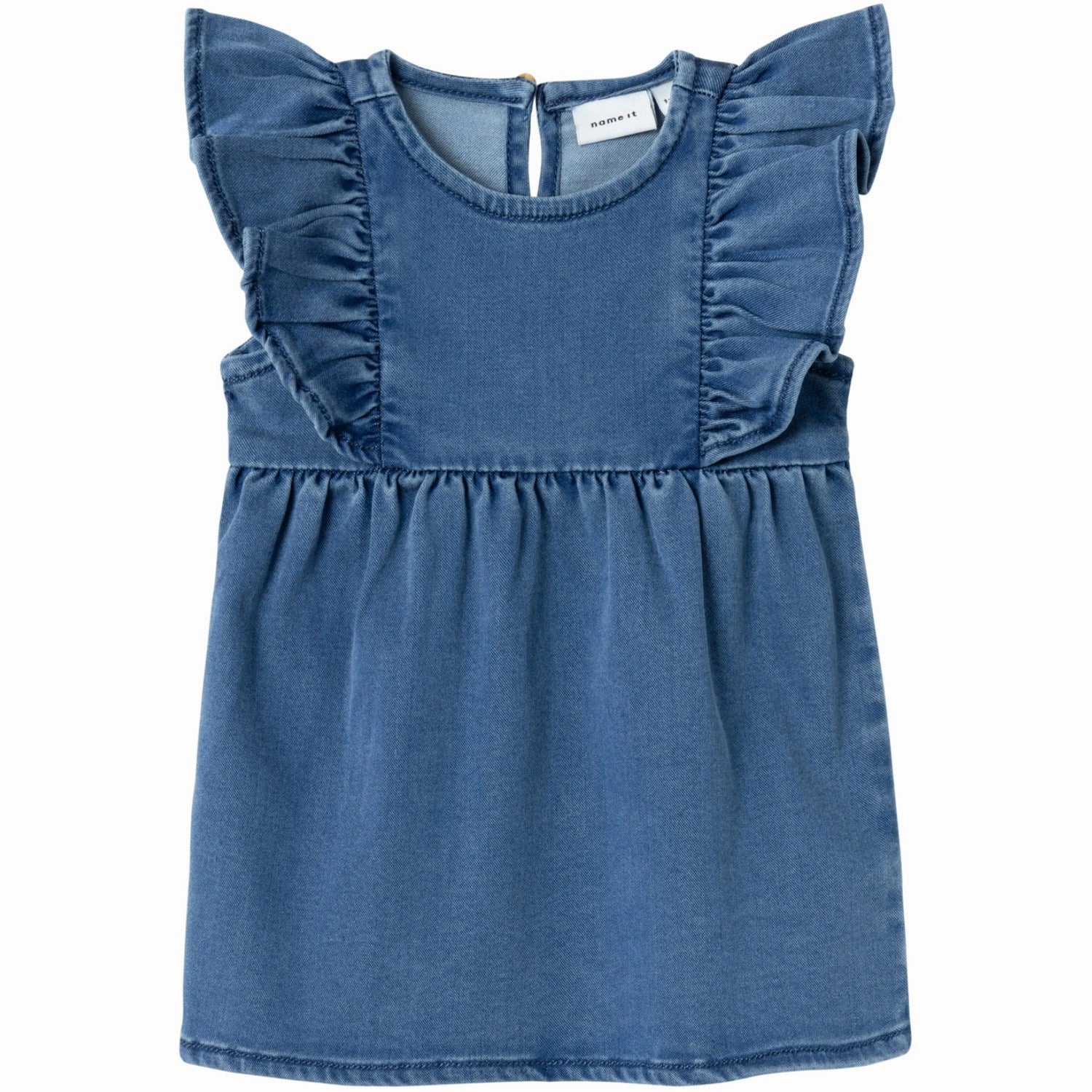 Back-Zip Name It Medium Blue Denim Lotus Denim Dress