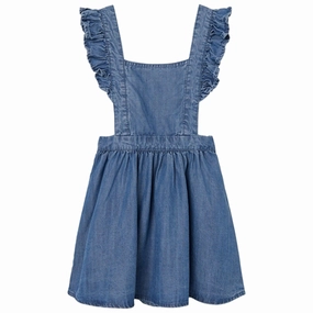 FadeResistantColor Name it Medium Blue Denim Mia Frill Denim Dress