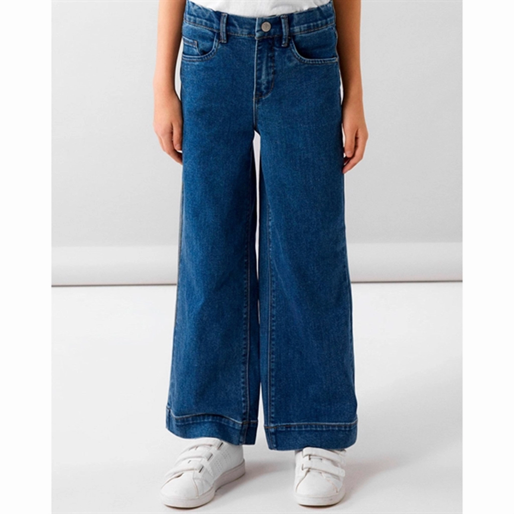 Name it Medium Blue Denim Rose Wide Jeans Noos Textured Loose Luxury