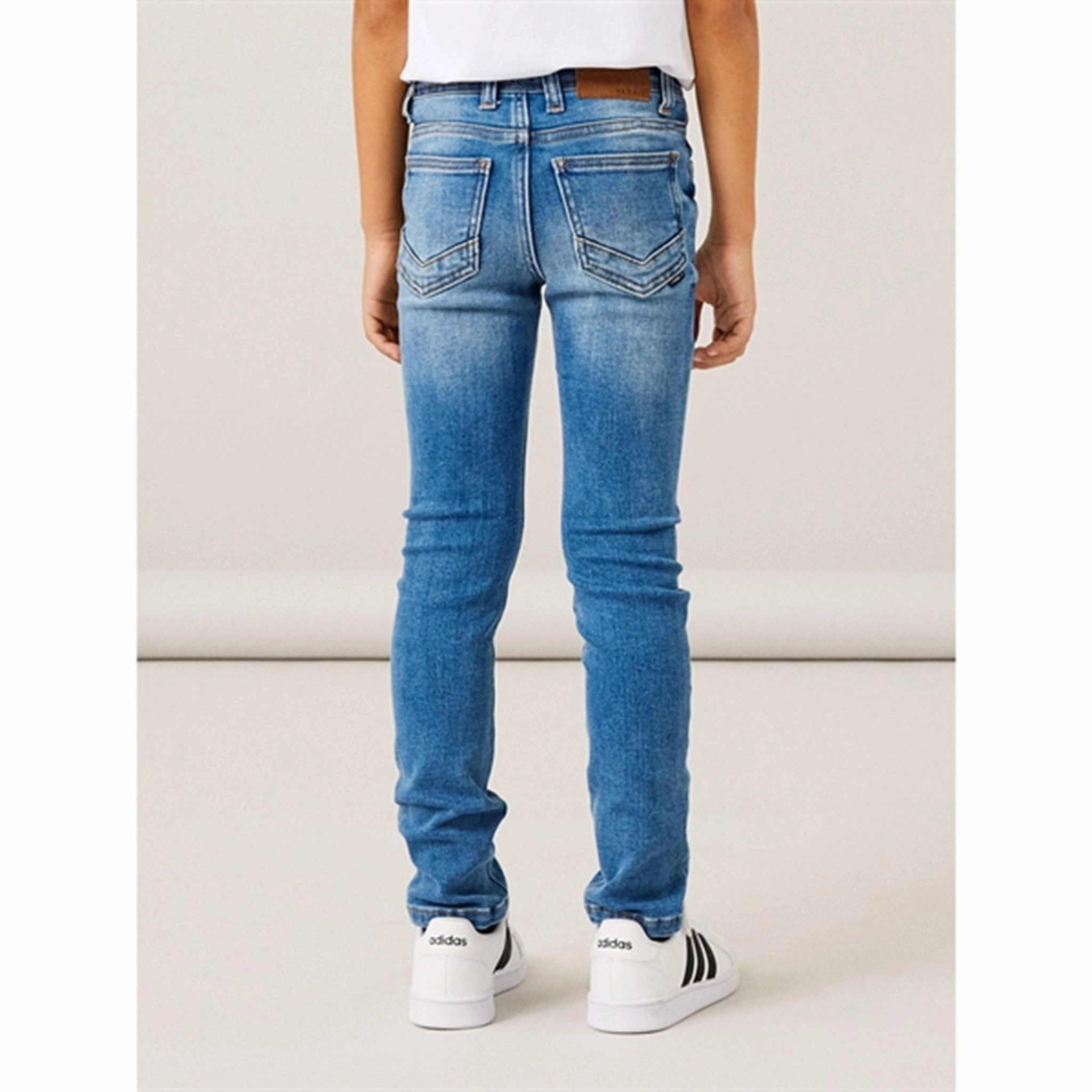 Name it Medium Blue Denim Theo Slim Jeans Noos Curved Seam Construction