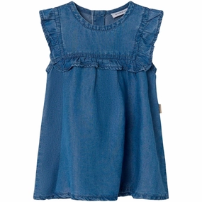 Name it Medium Blue Denim Trine Dress Mermaid-Hem Smart Style