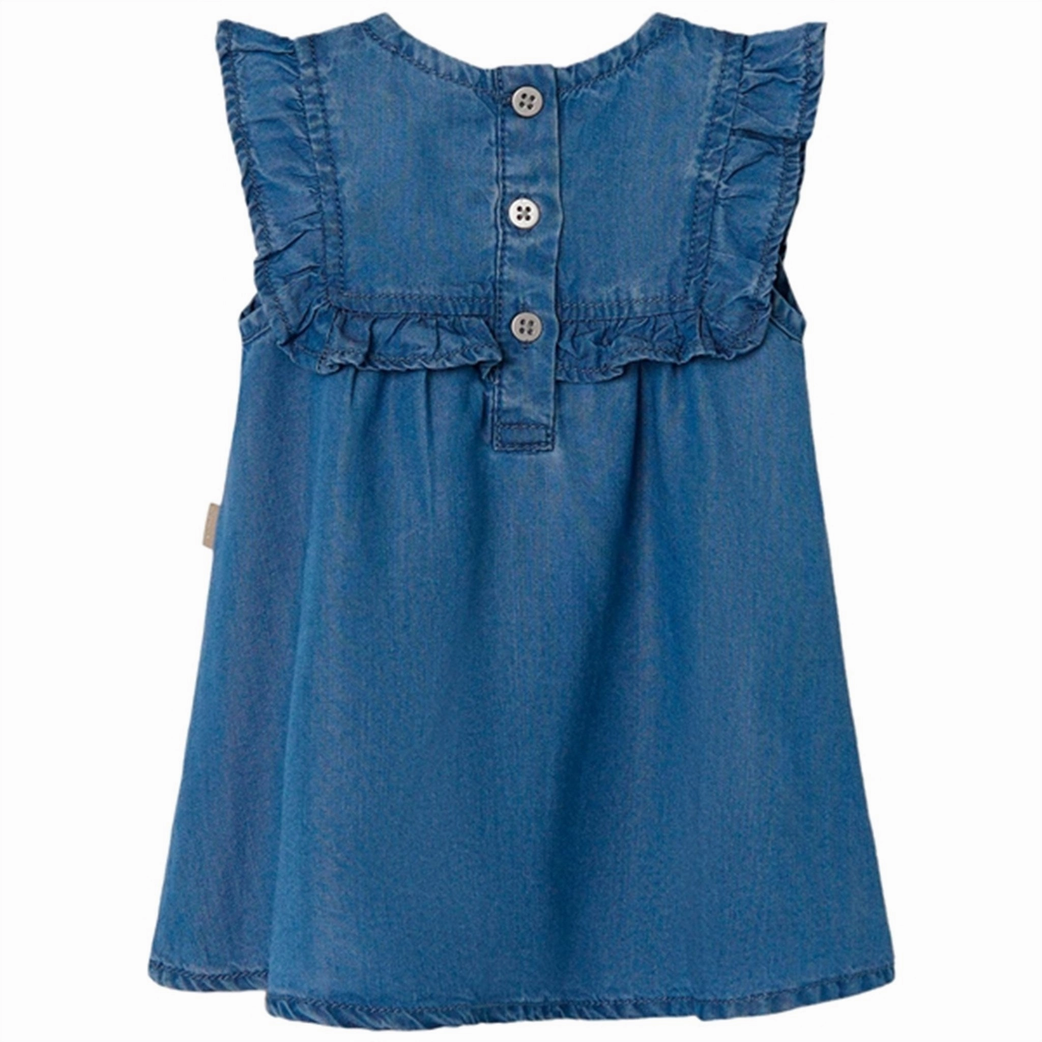 Name it Medium Blue Denim Trine Dress Trendy Everyday Vintage Style