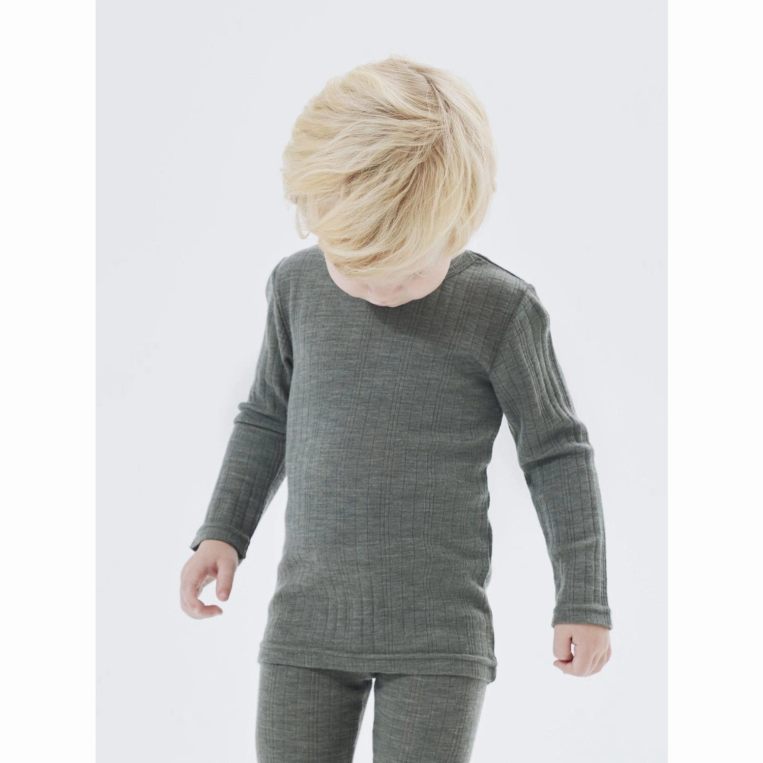 Relaxed Comfort Versatile use Name It Mulled Basil Wang Wool Needle Blouse Solid Noos