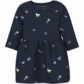 Name It Navy Blazer Bow And Hearts Vandora Dress Chilly Day Wear