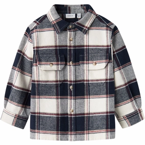 Snug fit Name It Navy Blazer Check Tamol Oversize Shirt
