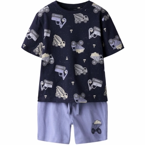 HypoallergenicLining Budget - friendly Name It Navy Blazer With Infinity Shorts Nmmhector Shorts Set