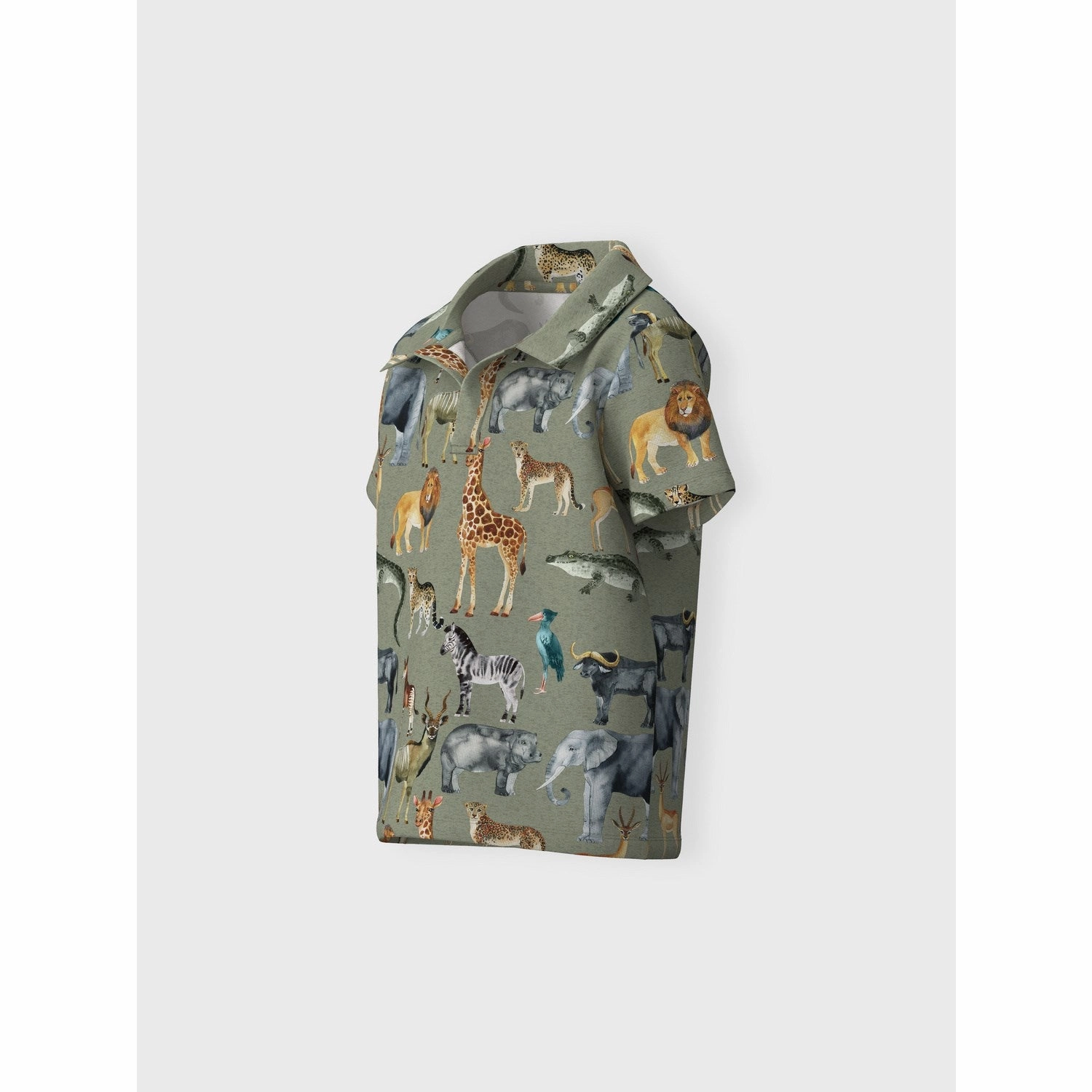 Name It Oil Green Jale Polo Durable Buttonholes