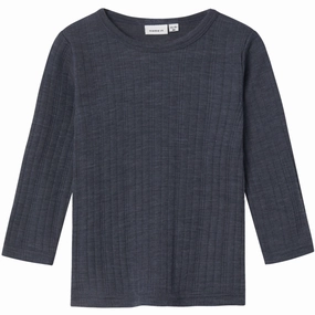 Name It Ombre Blue Wang Wool Needle Blouse Solid Noos Reinforced Seams