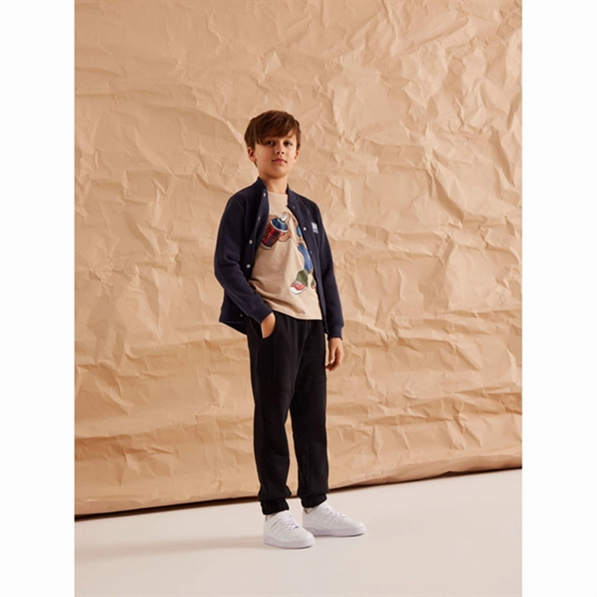 Name it Oxford Tan Nimikkel Blouse Laser Cut Edge Detail