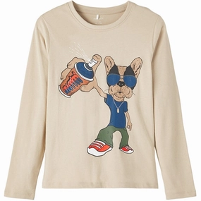 Modern Fit Unisex Choice Name it Oxford Tan Nimikkel Blouse