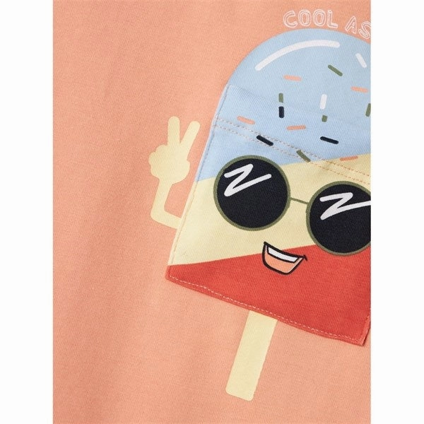 Name it Papaya Punch Hikke T-Shirt Spandex Enhanced Elasticity