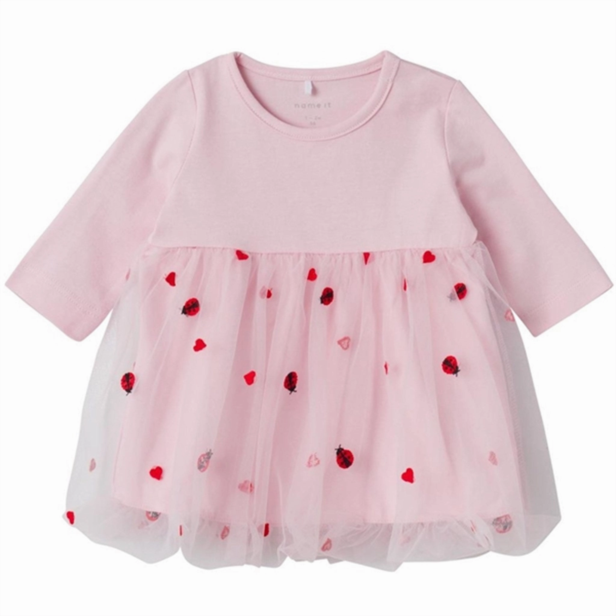 Name it Parfait Pink Floom Dress Silky Silhouette Layered-Sleeve