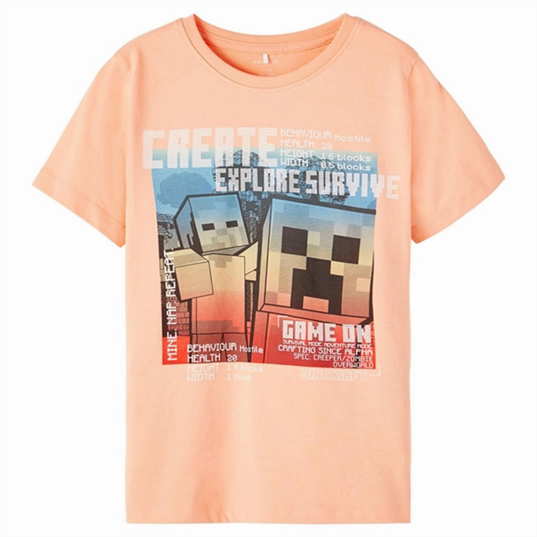 Name it Peach Nectar Major Minecraft T-Shirt AntiStatic Properties Cool Layer Wear