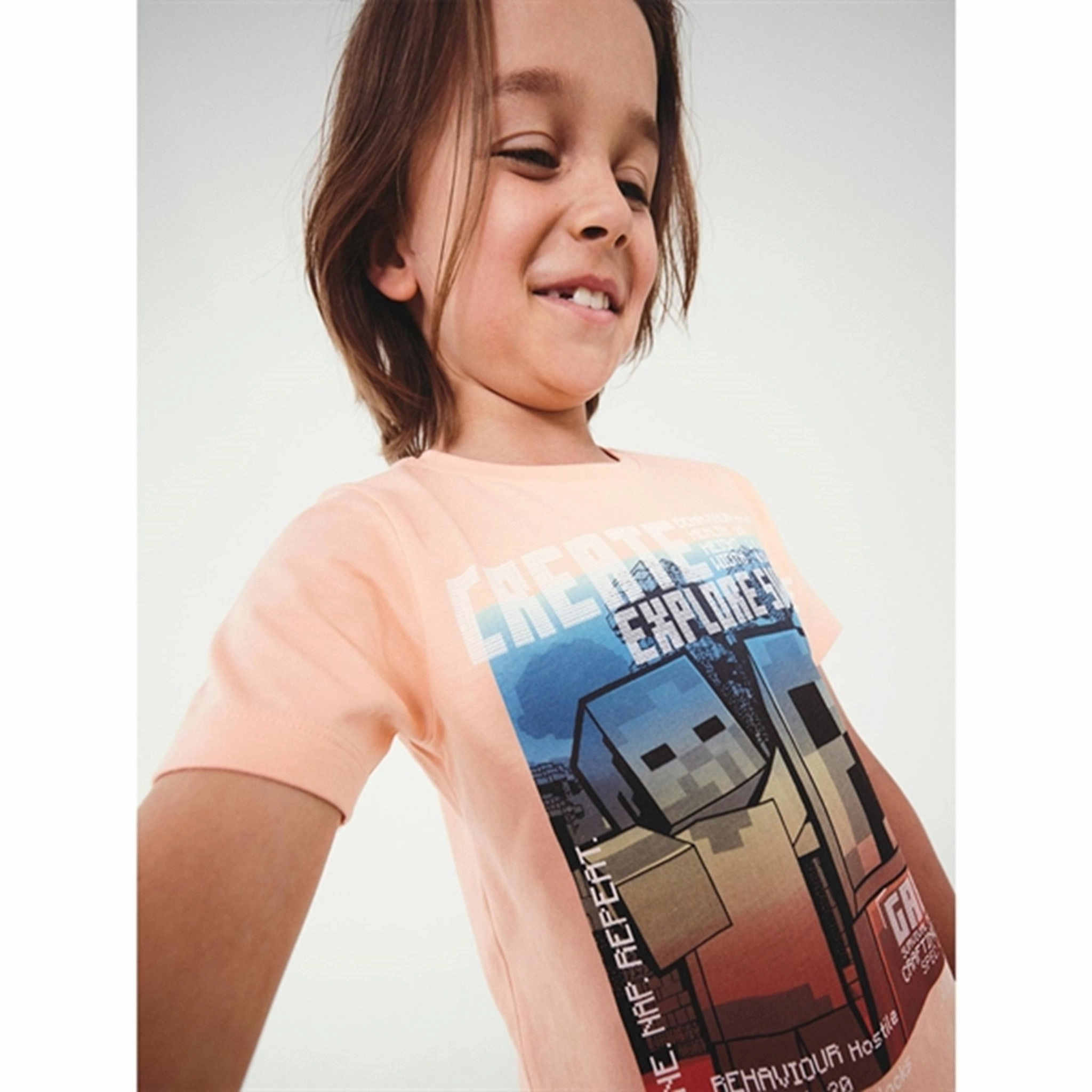 Effortless Layer Low Impact Dye Name it Peach Nectar Major Minecraft T-Shirt