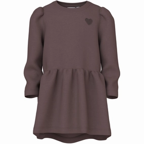 Minimalist Design Sporty Look Name It Peppercorn Heart Embroidery Nmfvima Ls Swe Dress Bru