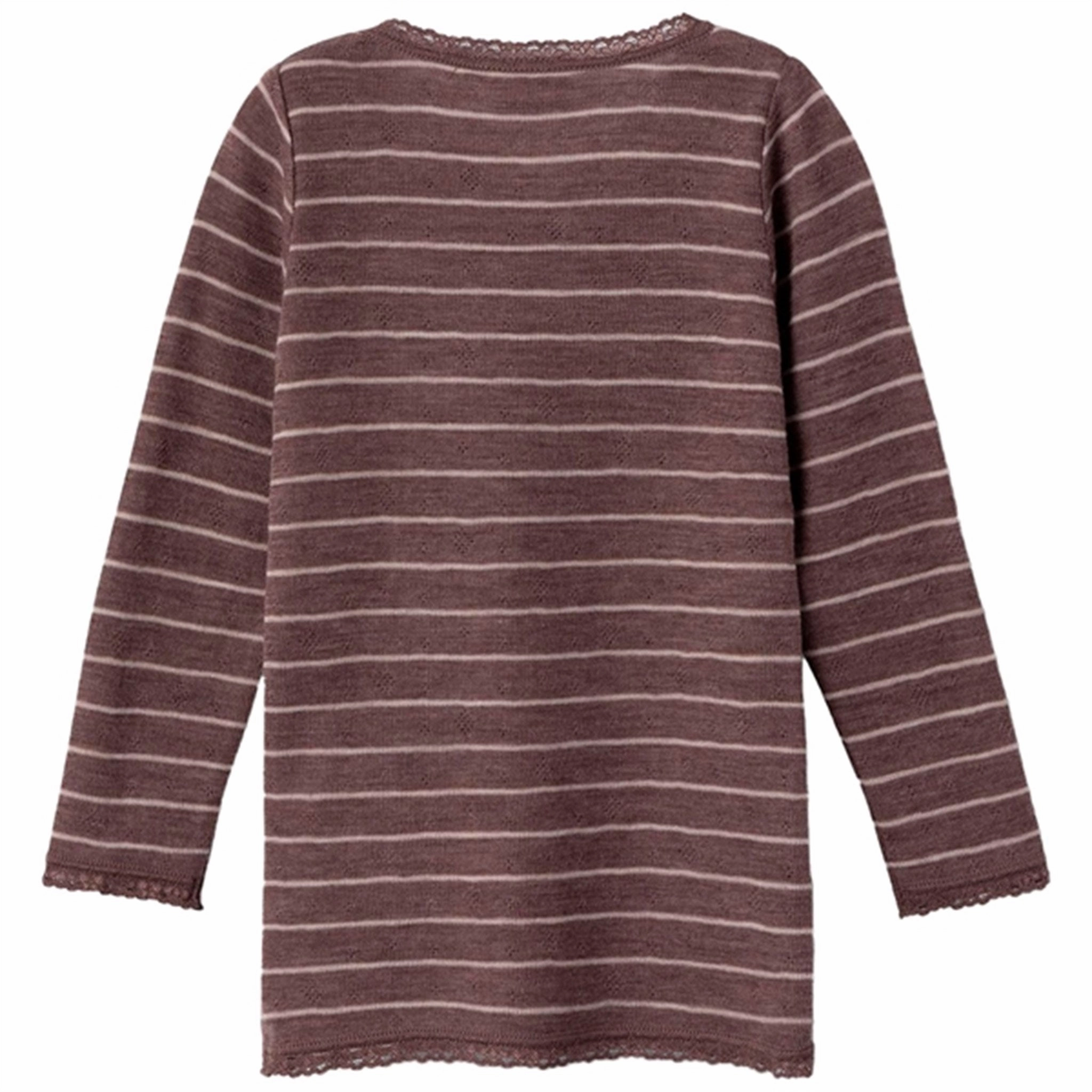 High Density Weave Name it Peppercorn Stripes Wang Wool Needle Blouse Noos