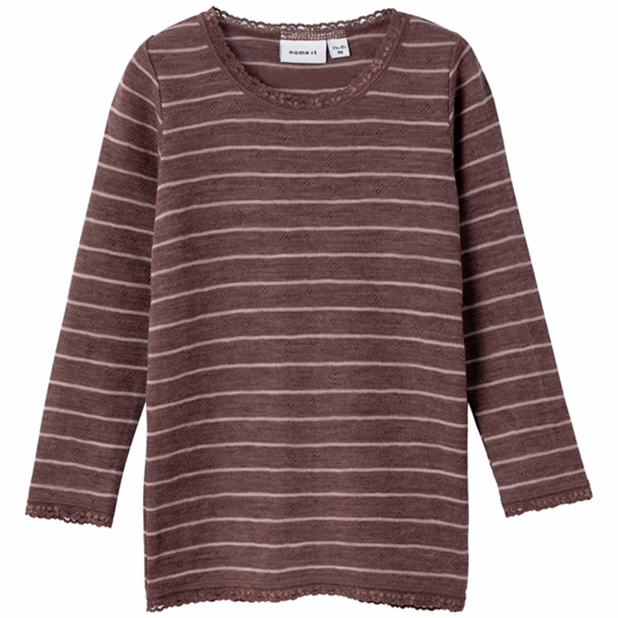 Name it Peppercorn Stripes Wang Wool Needle Blouse Noos Wrinkle Free Care