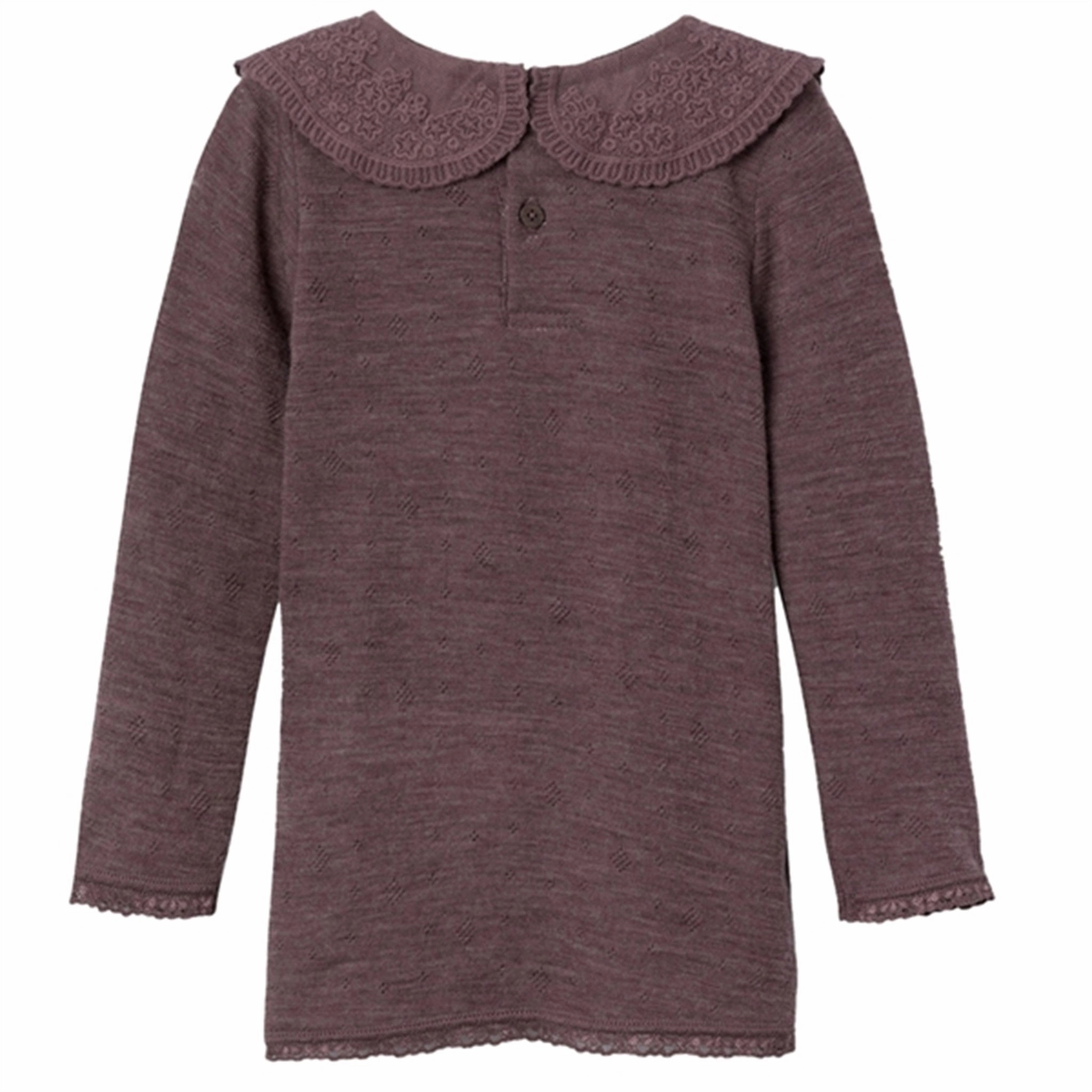 Name it Peppercorn Wang Wool Blouse With Collar Fitted Design