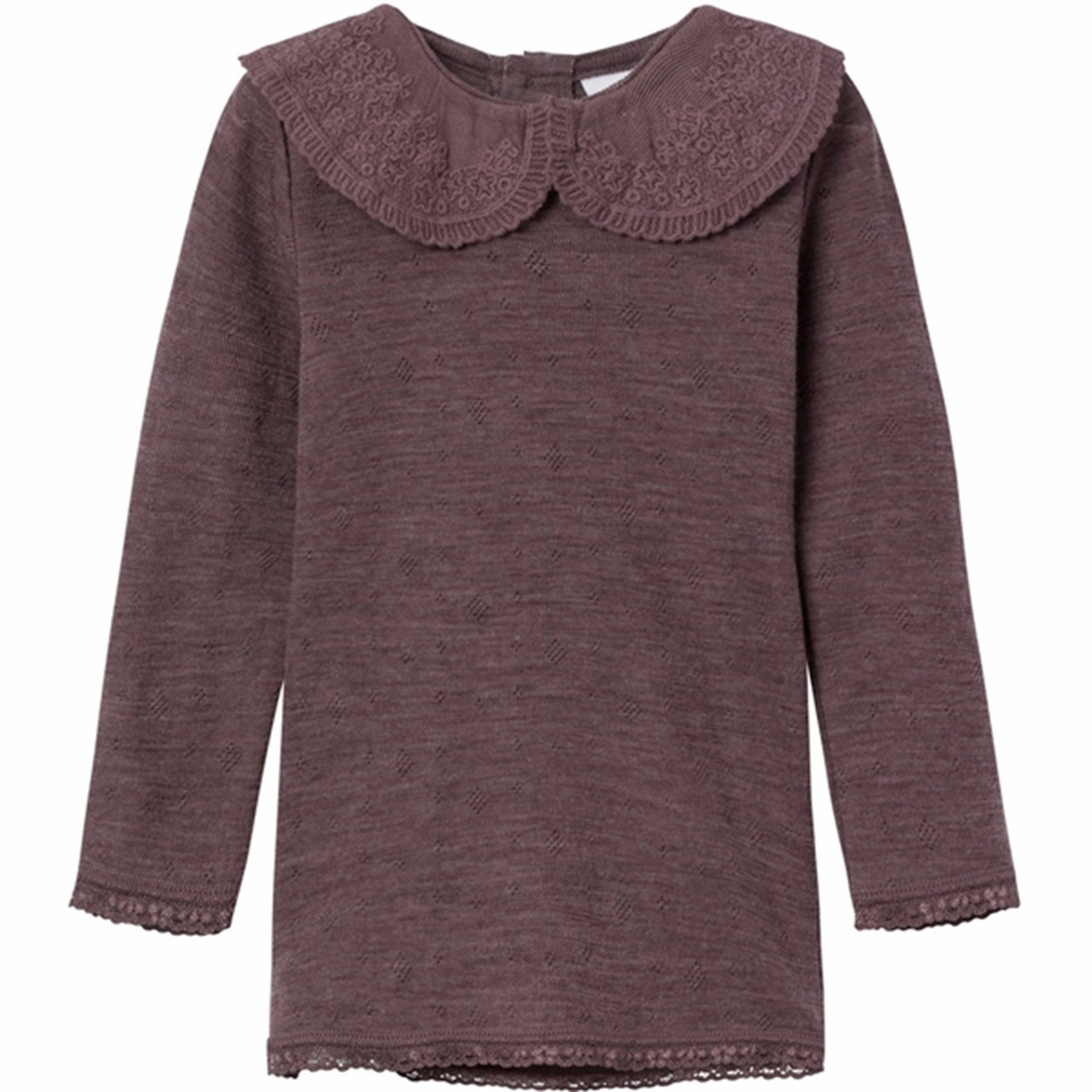Multipurpose Layering Fabric Name it Peppercorn Wang Wool Blouse With Collar