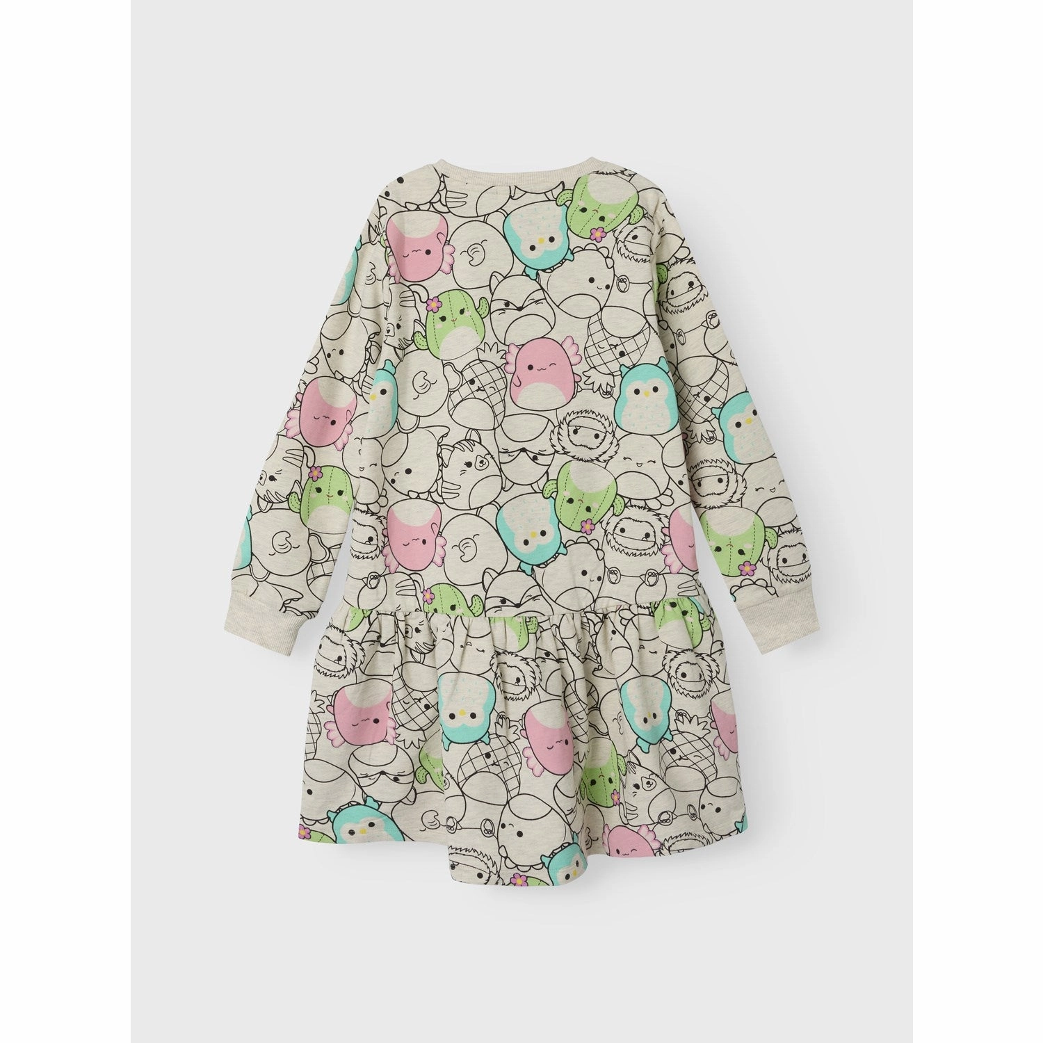 Name It Peyote Melange Juba Squishmallows Sweat Dress Maximalist-Trend ruffle trim