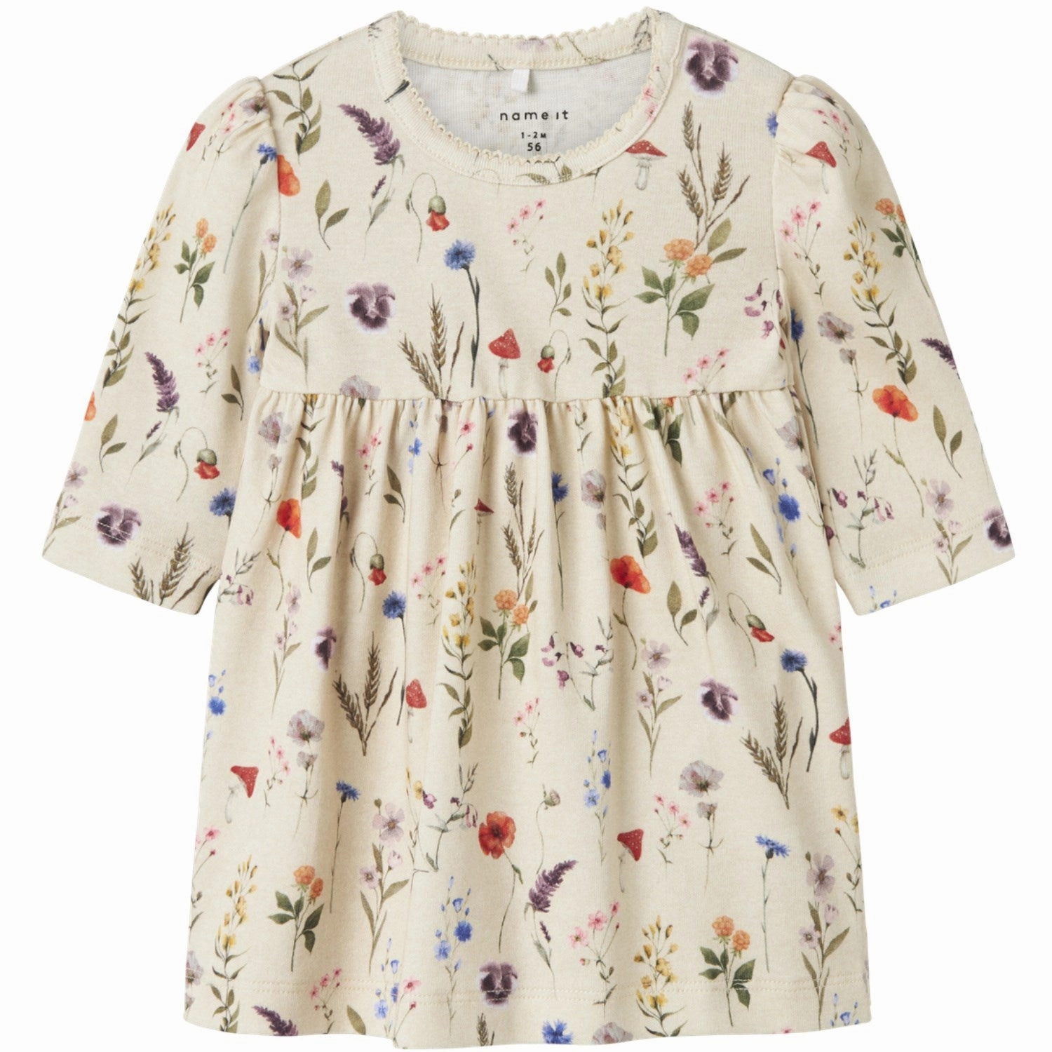 Name It Peyote Melange Nbfluxa Ls Dress Chic Casual Wear Modern Lines