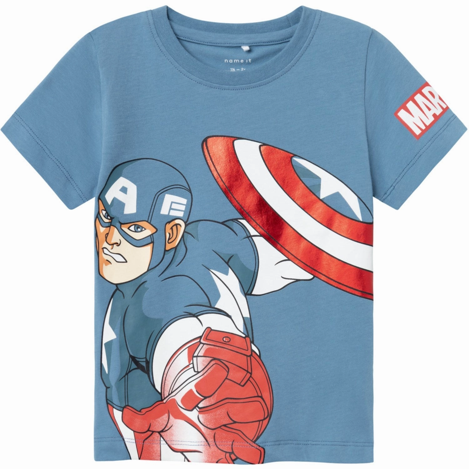 safe for skin Microfiber Blend Name It Provincial Blue Alstair Marvel T-Shirt