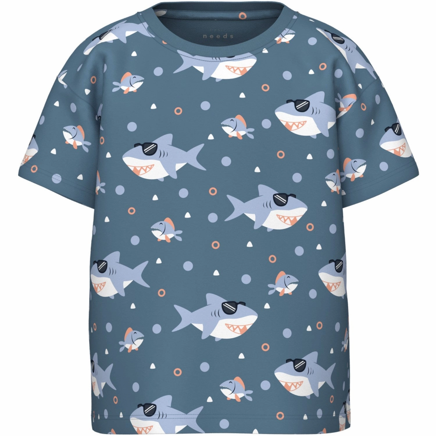 Name It Provincial Blue Sharks Valther Loose T-Shirt Airflow Ventilation