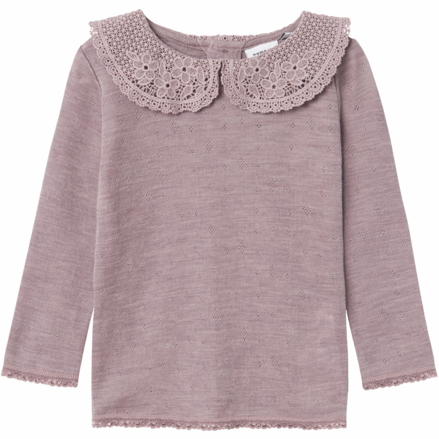 Name It Purple Dove Wang Wool Needle Blouse With Collar Contemporary Look Stretchable Cloth