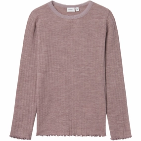 Striped style Name It Purple Dove Wossa Wool/Silk Rib Blouse