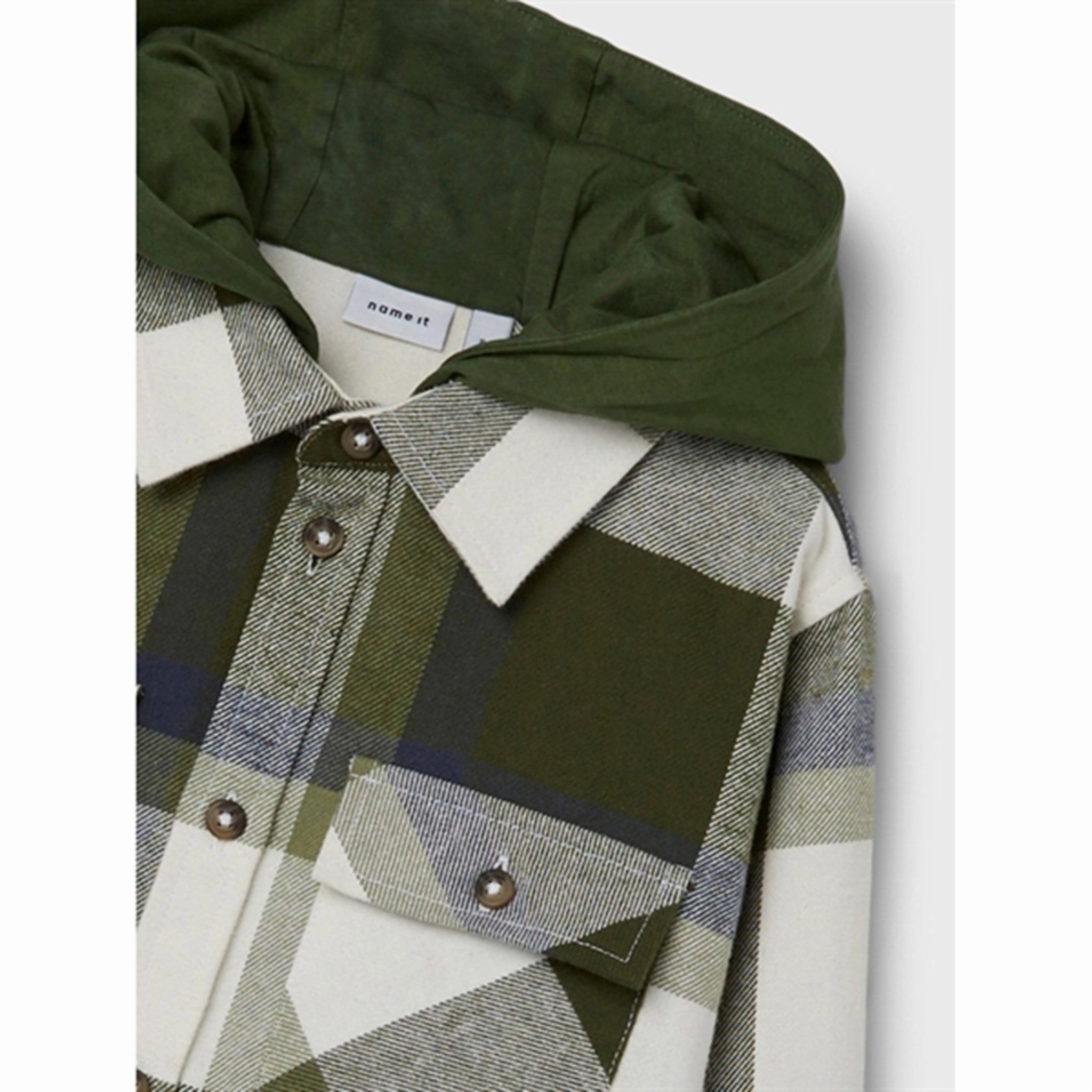 Name it Rifle Green Osom Overshirt Stretchable Material Neutral Colors
