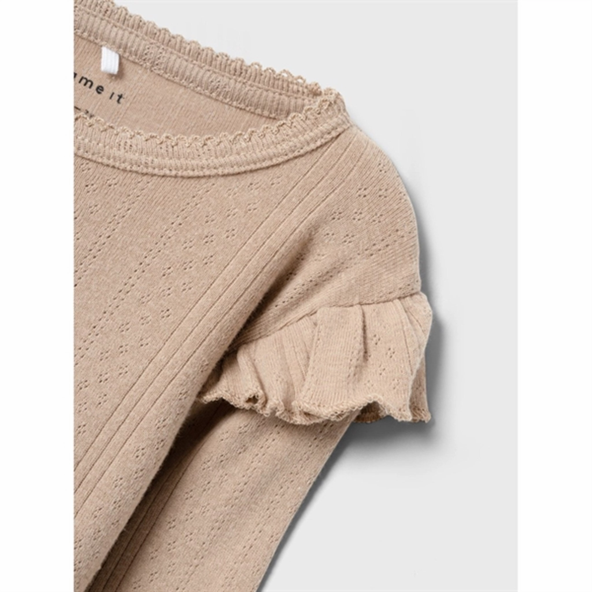 Name it Savannah Tan Ninna Slim Blouse Cocktail Party High-End Fabric