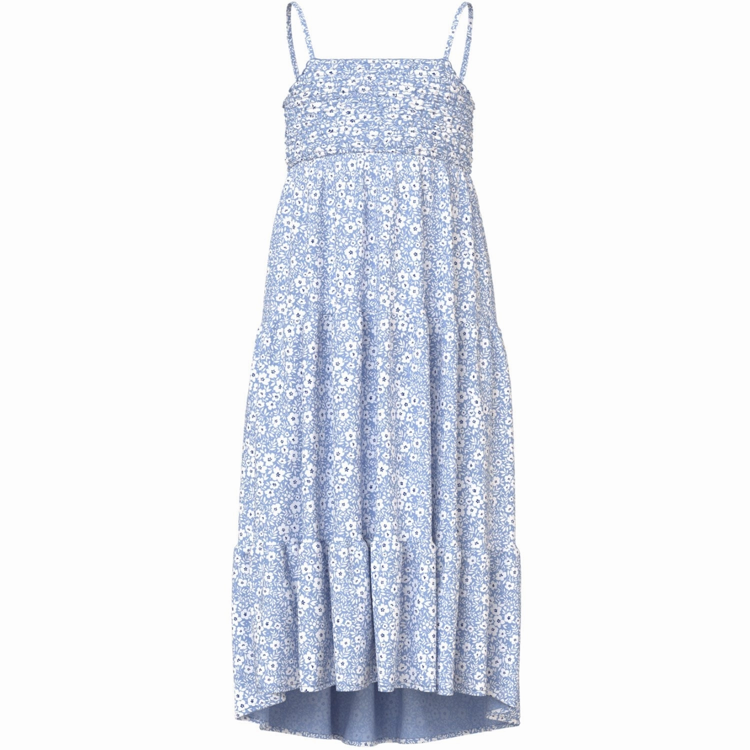 Name It Serenity White Flower Vinaya Strap Maxi Dress Pop Texture Fashionable Comfort Wear