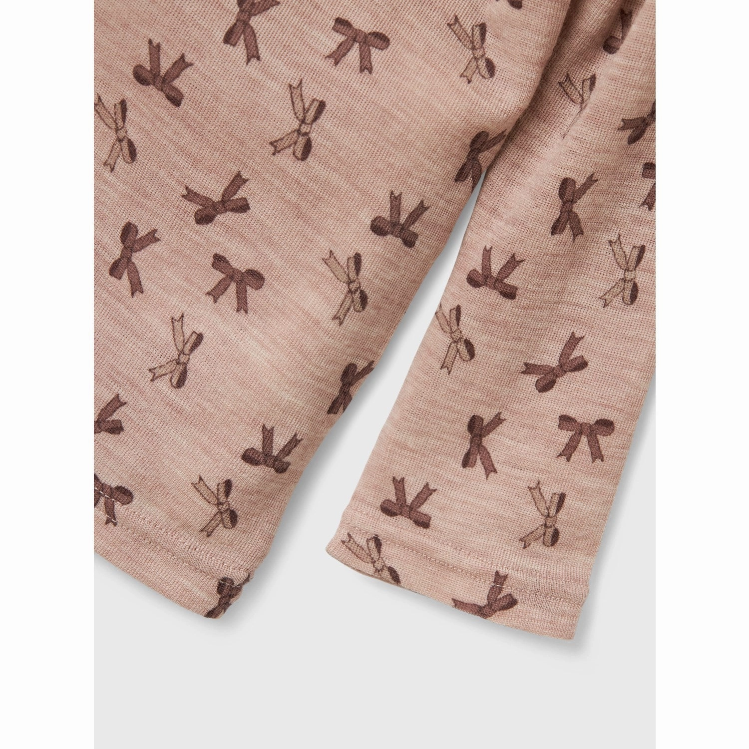 Name It Shadow Gray Bows Nmfwang Wool Rib Ls Top Aop Smart Look