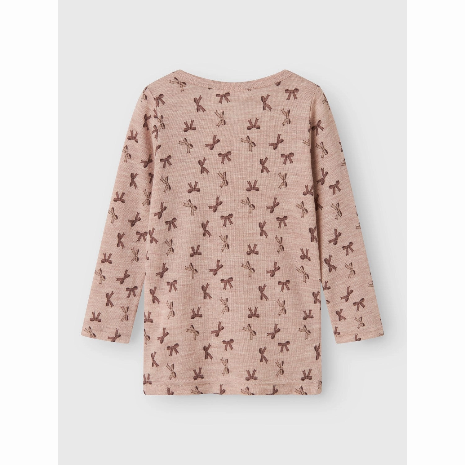 Functional Fashion Name It Shadow Gray Bows Nmfwang Wool Rib Ls Top Aop