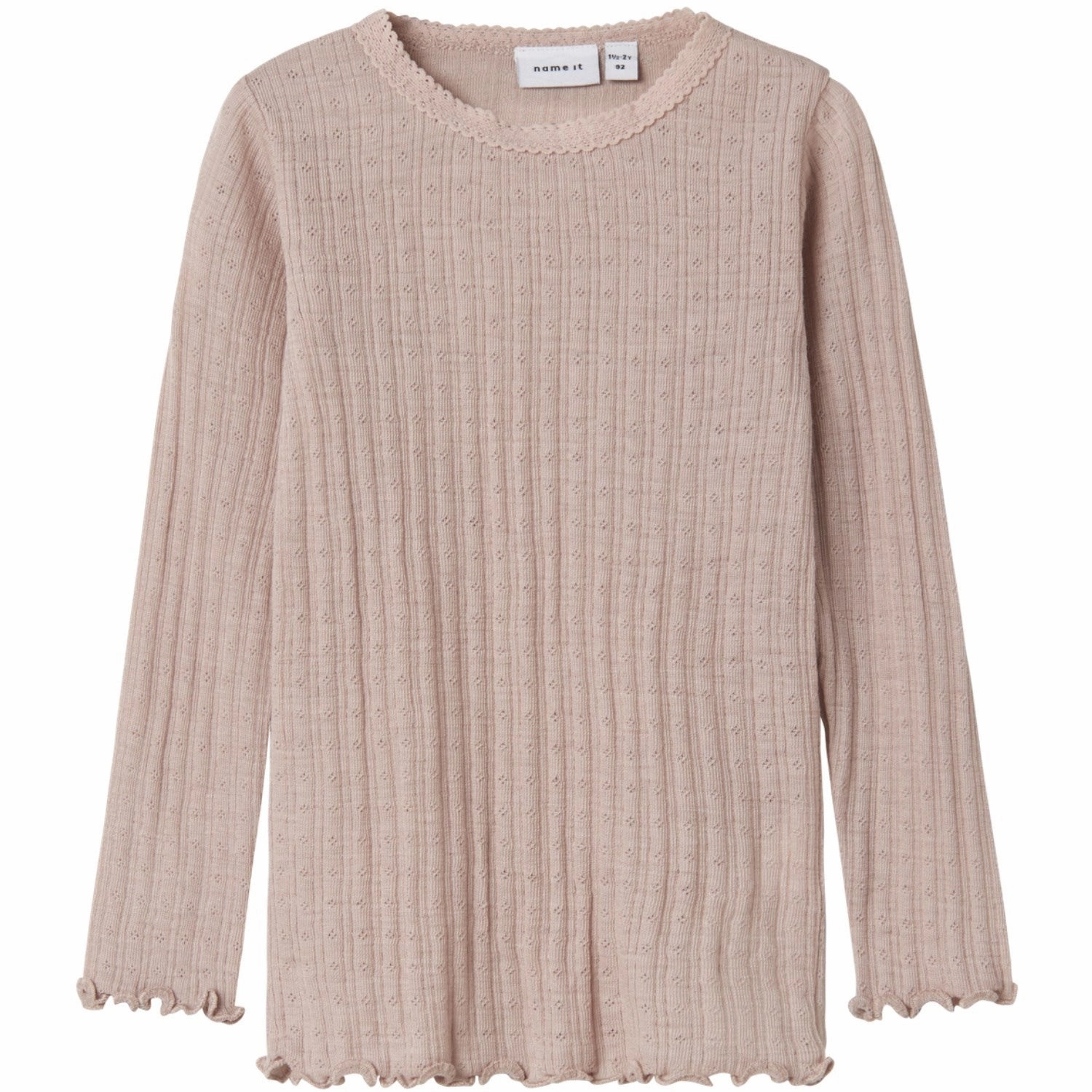 Name It Shadow Gray Nmfwossa Wo/Si Rib Ls Top Weekend Outfit