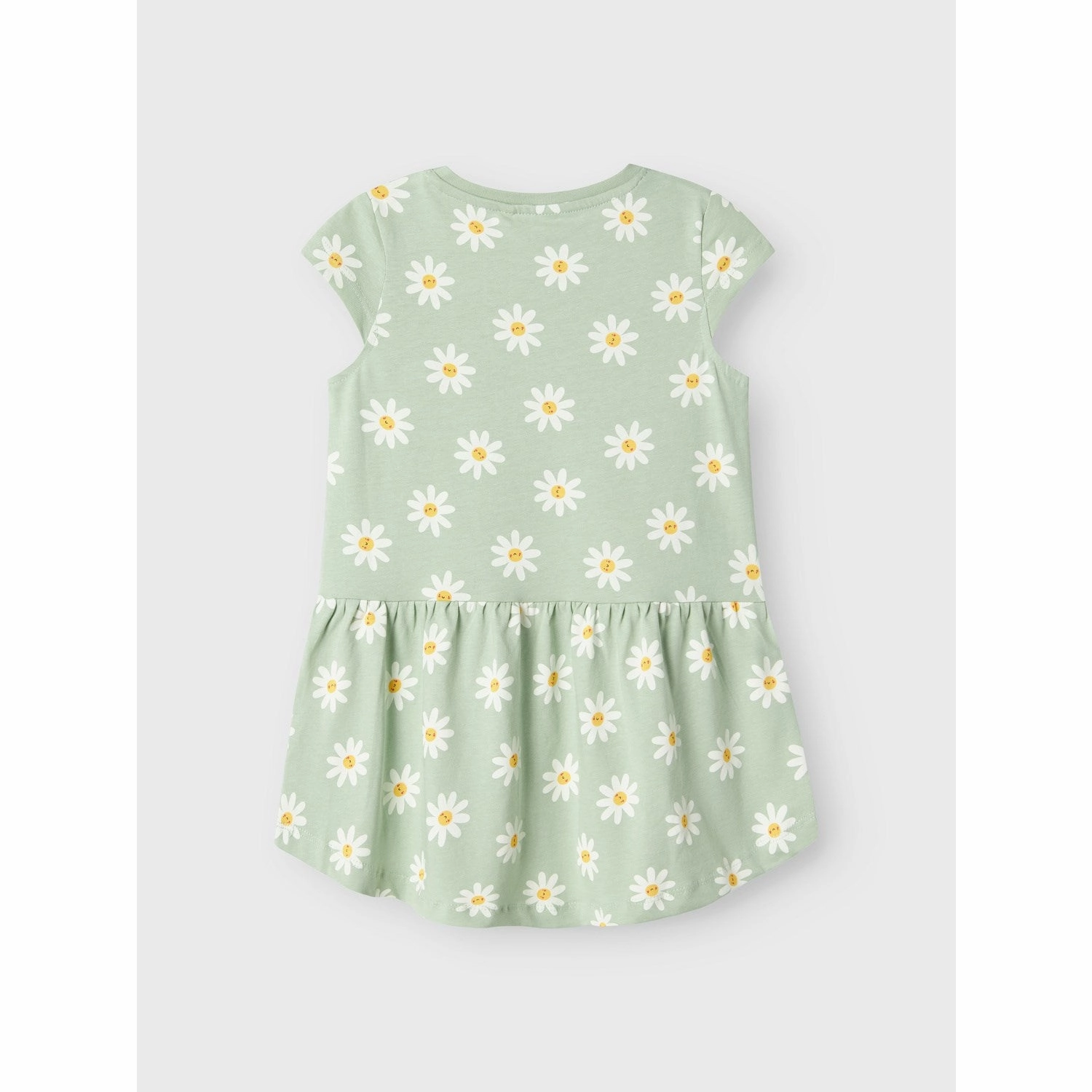 Name It Silt Green Daisy Flowers Vigga Dress Noos Embroidered-Sleeve