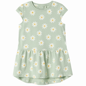 Name It Silt Green Daisy Flowers Vigga Dress Noos Office Layer Casual Pick