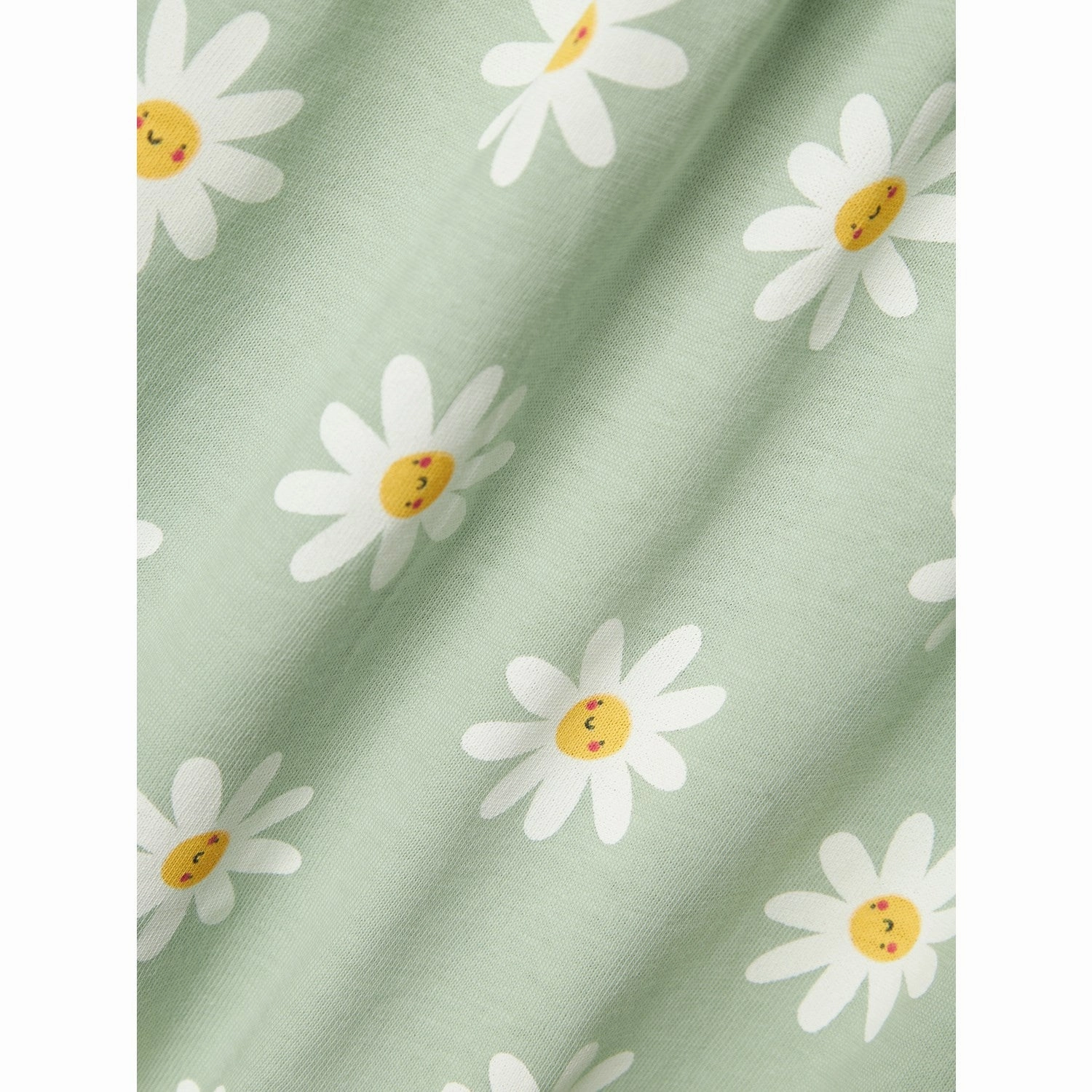 Name It Silt Green Daisy Flowers Vigga Dress Noos Relaxed Line Bright Petal