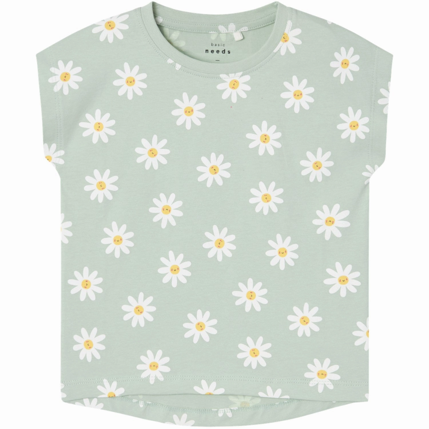 Name It Silt Green Daisy Flowers Vigga T-Shirt Festival wear Organic Cotton Blend