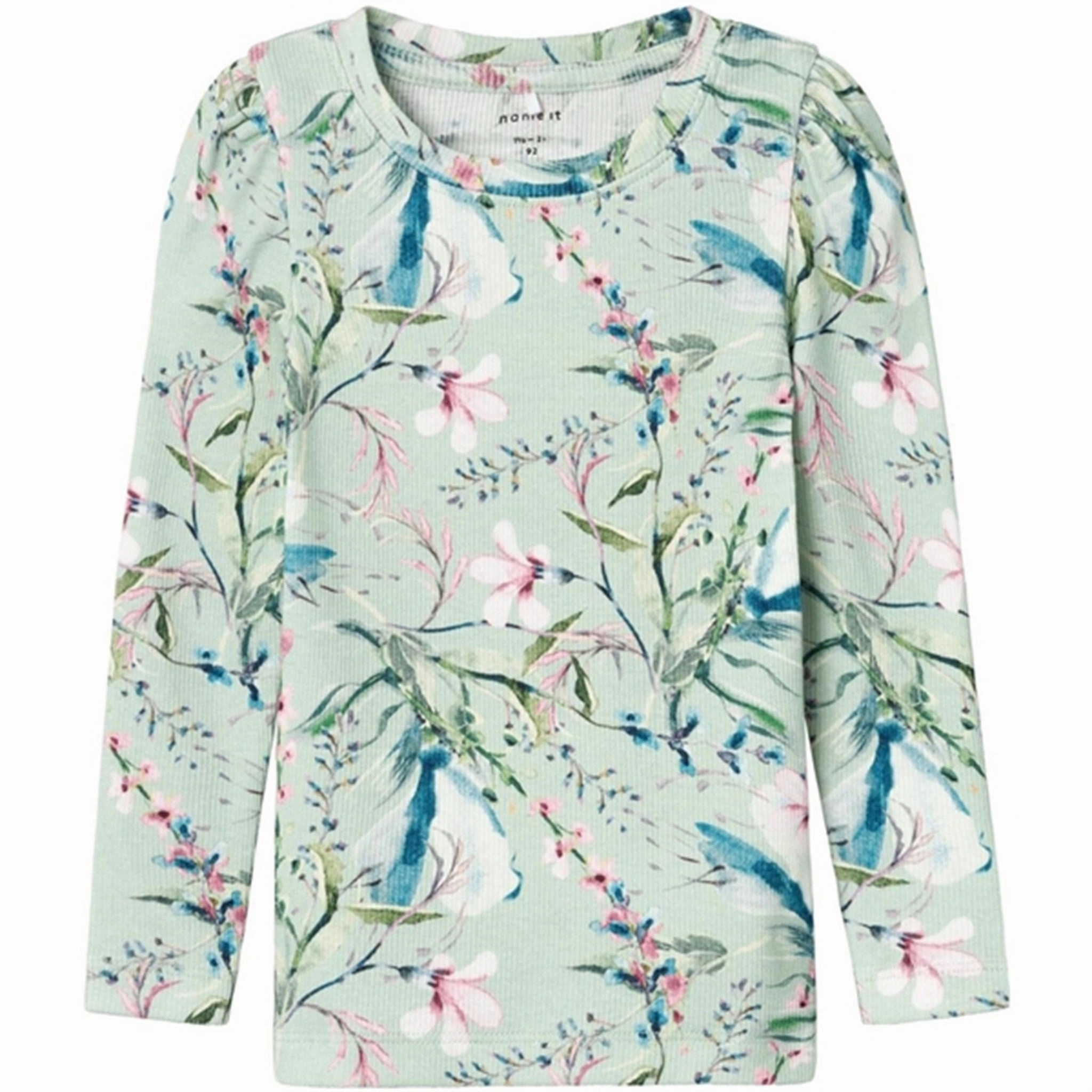 Name it Silt Green Dolly Blouse Stretchy Cloth high-low hem