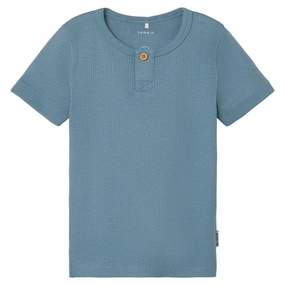 Modern Trend Look Relaxed Style Name it Smoke Blue Humus T-Shirt
