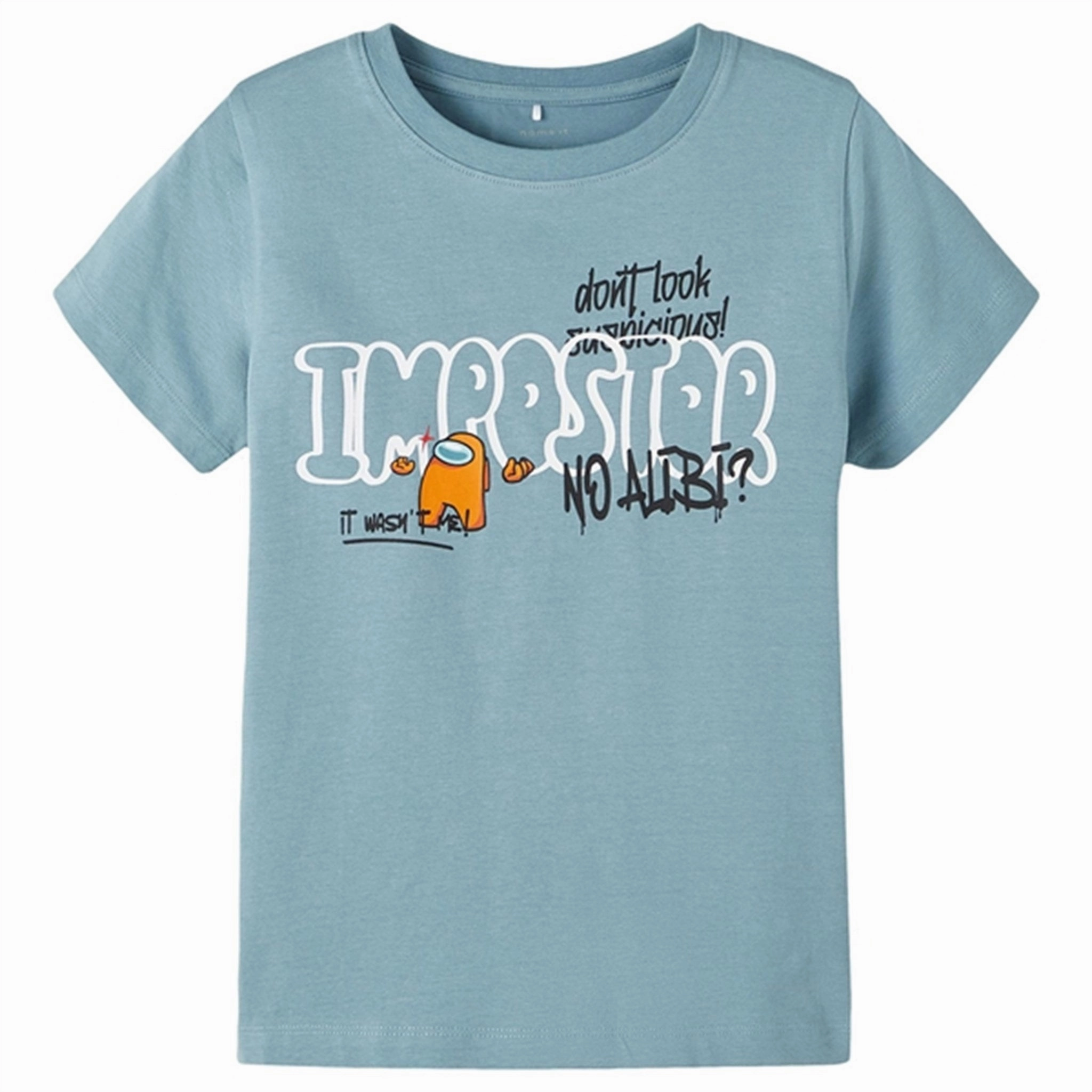 Name it Smoke Blue Muhan Among Us T-Shirt Drip Dry Fabric