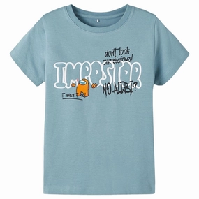 Name it Smoke Blue Muhan Among Us T-Shirt Drip Dry Fabric