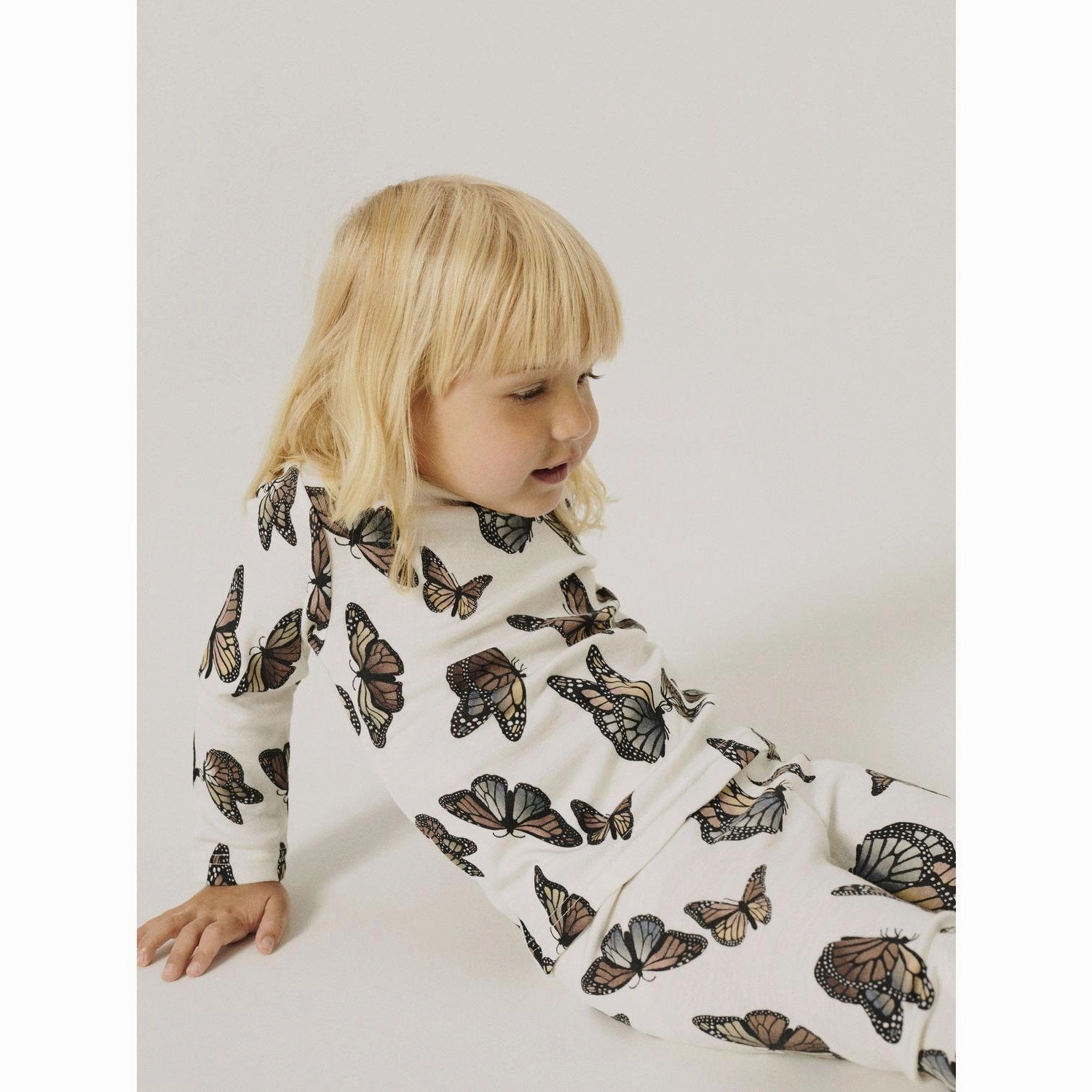 hypoallergenic Stretchable Material Name It Snow White Butterfly Nmfwillitus Wool Ls Top Noos