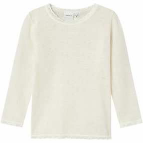 Practical Choice Friends Meetup Name It Snow White Wang Wool Needle Blouse Solid Noos