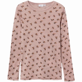 Name it Sphinx Wang Wool Rib Blouse AOP Subtle Print Trendy Pattern