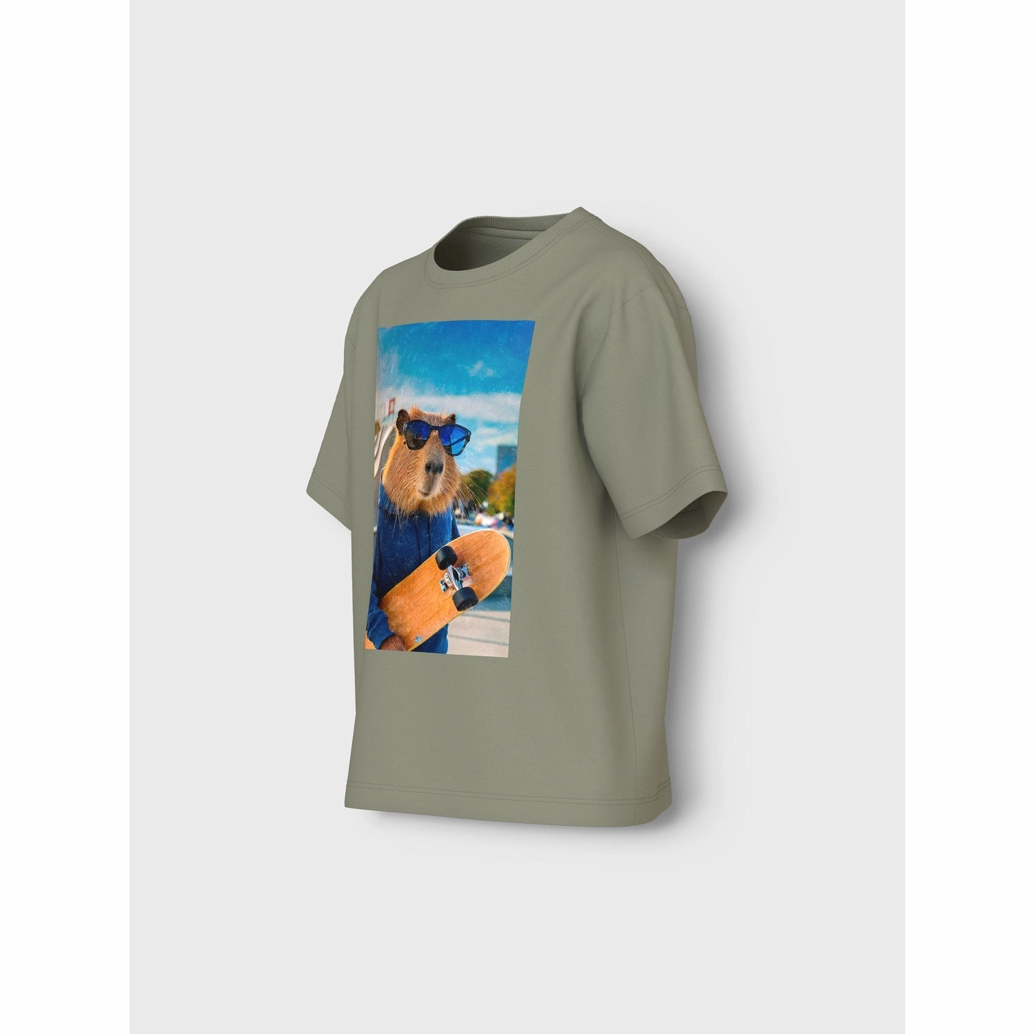 Spandex Enhanced Elasticity Name It Tea Capybara Voto Regular T-Shirt