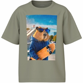 Wrinkle Resistant Cloth Urban Smart Name It Tea Capybara Voto Regular T-Shirt