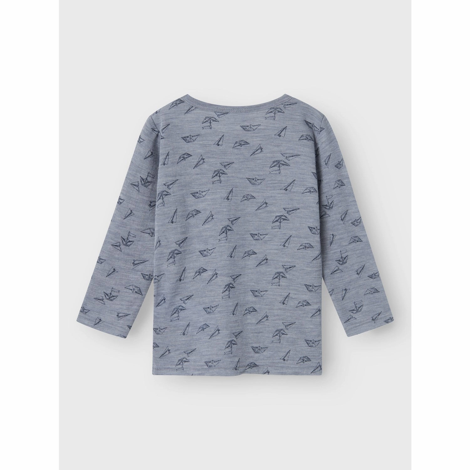 Name It Tradewinds Aop Wang Wool Rib Blouse Aop Neutral Tone